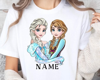 Camiseta con nombre personalizado de la princesa Disney Elsa, camiseta de Frozen Elsa Anna, camiseta de la princesa Disney Elsa, camiseta del reino mágico de Frozen, camiseta de viaje de Disney.
