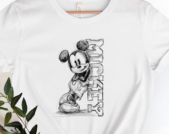 Mickey Sketch Disney Shirts, Disneyworld Shirts Family, Disney Shirts, Mickey Ears Shirt, Toddler Birthday Shirt, Disney Gift for Kids