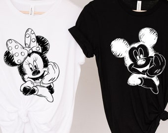 Disney Family Shirt, Mickey Sketch Shirt, Minnie Sketch Shirt, Family Disney Trip, Disneyworld Vacation, Disney Shirt for Disney Trip