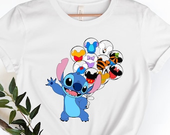 Disney Stitch Balloon Shirt, Stitch Disney Characters Balloon Shirt, Family Vacation Shirt, Balloons, Disney Trip Shirt, Cute Stitch Shirt