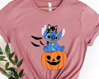 Stitch Halloween Shirt, Disney Halloween Shirt, Disney World Pumpkin Shirt, Disneyland Shirt, Disney Shirts for Women