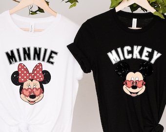 Disney Mickey and Minnie Shirt,Disney Couple Shirt,Vintage Mickey Minnie Shirt, Disney Valentines Shirt, Disney Kids shirt