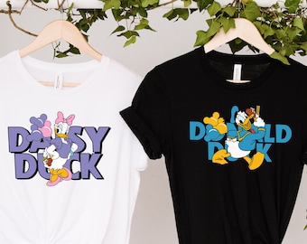 Camisa de Donald y Daisy, camisa de Daisy Duck, camisa divertida de Disney, camisa de la familia Disney, camisa de Daisy Duck, camisa de Disney para niños, camisa de pareja de Disney