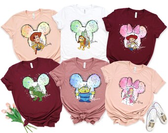 Camiseta de personajes de Toy Story, camiseta de Buzz y Bo Peep, camiseta de Disney, regalo divertido de Toy Story, regalo de cumpleaños de Toy Story, camiseta de regalo de Toy Story.