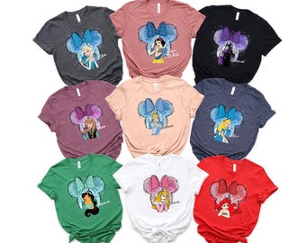Camiseta de princesa de Disney, sudadera de Cenicienta, camiseta de Blancanieves, camiseta de La Sirenita, camiseta de Rapunzel, camiseta de Aurora, camiseta de Moana, camiseta del castillo de Mickey