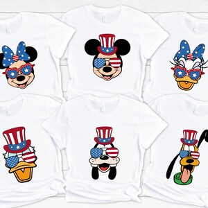 Disney Mickey And Friends American Shirt, Disney Mickey Minnie Goofy Pluto Donald Daisy Tee, Disney 4th Of July Shirt, Disney Patriotic Tee.