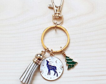 CHRISTMAS REINDEER Keychain /Reindeer Key ring / Tassel Keychain / Gift