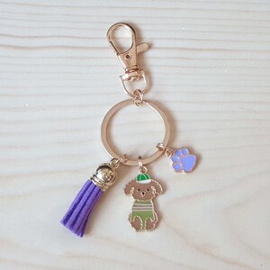 BROWN PUPPY Keychain / Dog Key ring / Animal Tassel Keychain / Keychain / Personalized Gift