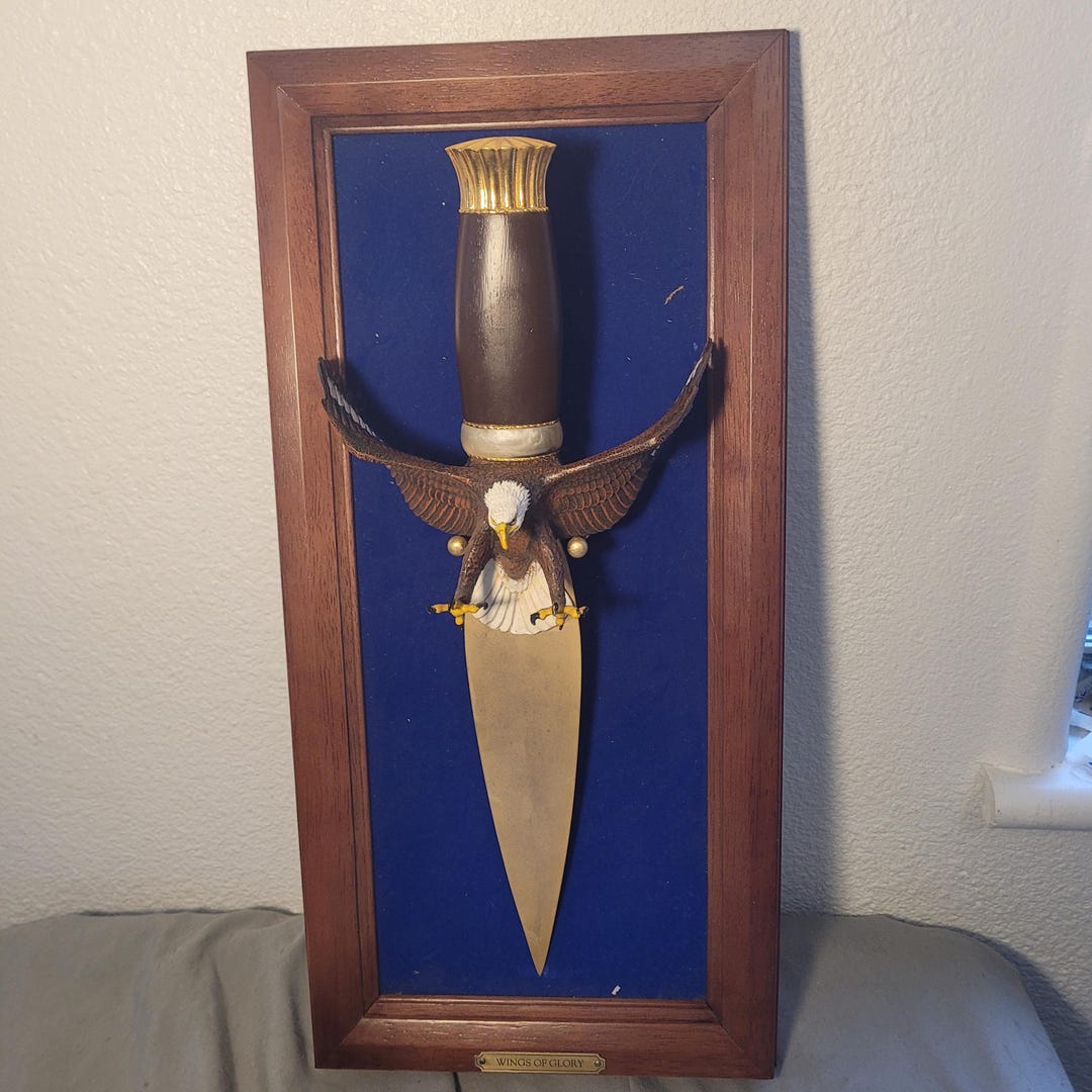 Vintage Wings of Glory Decorative Knife, Bald Eagle Dagger Shadow Box ...