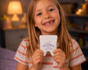 Tooth Fairy Gift, Leather Lost Tooth Holder, Tooth Tucker Keepsake Pouch, Made in USA