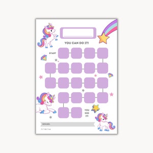 Printable Unicorn Reward Chart | Unicorn Sticker Chart | Kids Reward Chart | Kids Sticker Chart | INSTANT DOWNLOAD