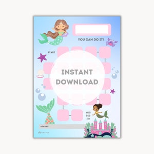Printable Mermaid Reward Chart | Mermaid Sticker Chart | Kids Reward ...