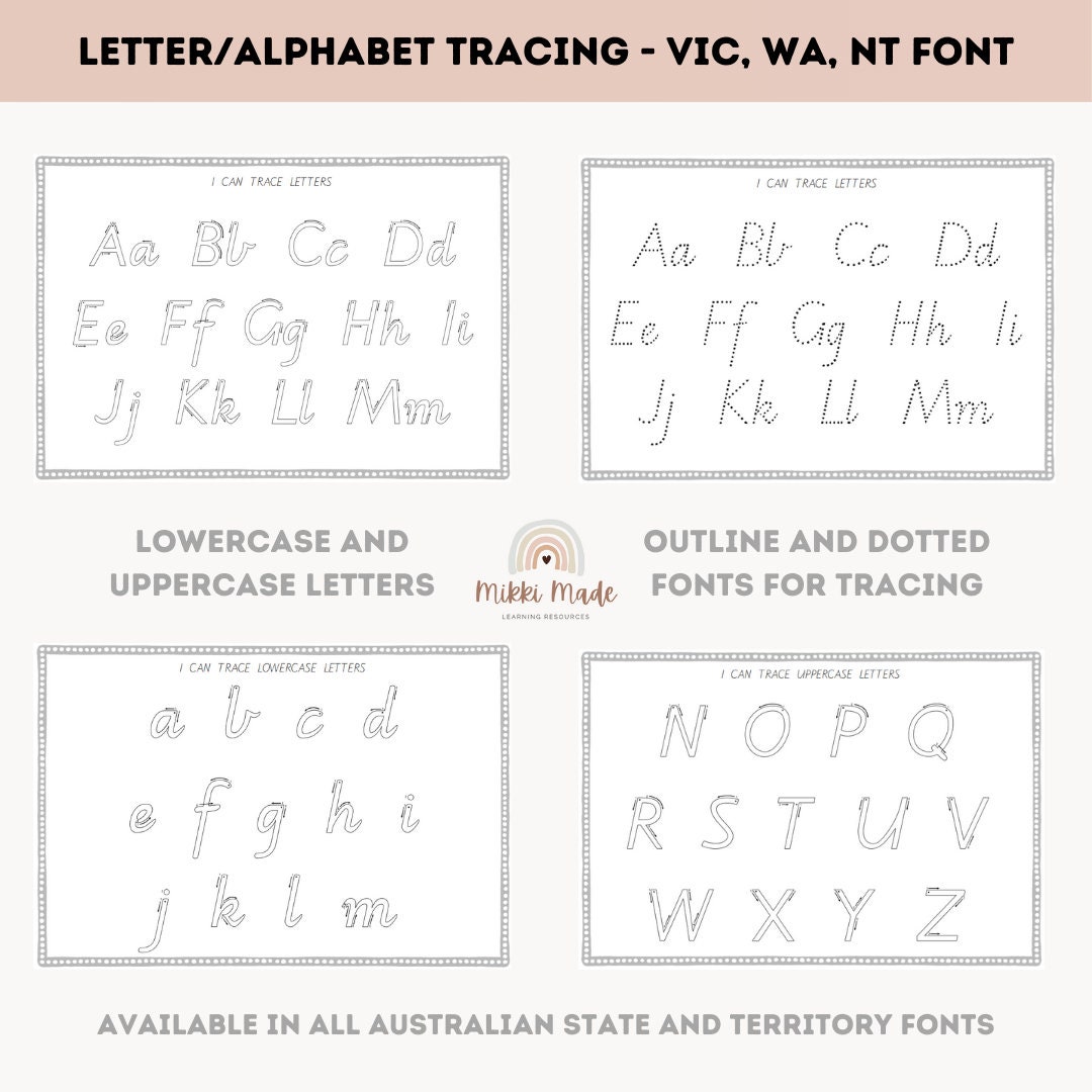letter-tracing-vic-wa-nt-state-font-alphabet-tracing-printable-worksheets-letter-formation-instant-download-etsy