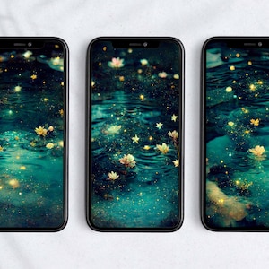3er Pack - Sterne im Wasser Phone Wallpapers I Galaxy Wallpapers | Digitaler Download | IPhone Wallpaper Digitales Telefon Wallpaper