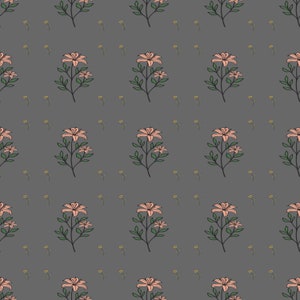 Gray & Pink Floral Seamless Pattern