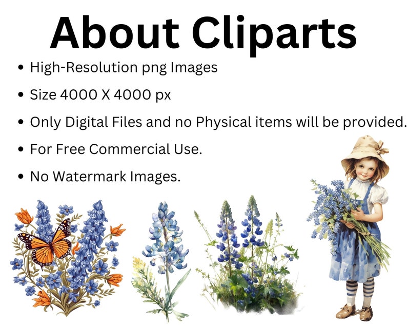 Watercolor Texas Bluebonnet Clipart Collection, Texas State Flower ...