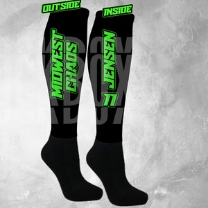 Midwest Chaos Only Custom Athletic Knee High Socks Sports Team Volleyball Baseball Soccer Softball Basketball Football Lacrosse