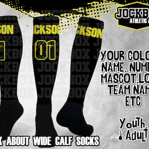 Custom Athletic Knee High Socks Personalized Compression Sports Team Volleyball Baseball Soccer Softball Basketball Football Lacrosse Rugby
