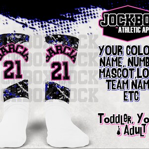 Custom Athletic Crew Socks Personalized Compression Sports Volleyball Baseball Soccer Softball Basketball Football Lacrosse Rugby Tennis