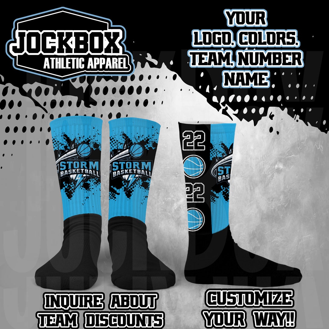 Custom Crew Socks Athletic Personalized Sports Basketball Volleyball