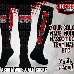 Custom Athletic Knee High Socks Personalized Compression Volleyball Baseball Soccer Softball Basketball Football Lacrosse Rugby Tennis