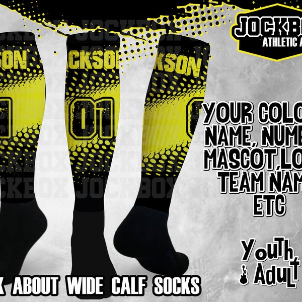 Custom Athletic Knee High Socks Personalized Compression Sports Team Volleyball Baseball Soccer Softball Basketball Football Lacrosse Rugby