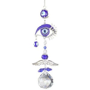 Hanging Evil Eye Crystal Angel Suncatcher Sunlight Rainbow Prism Ball