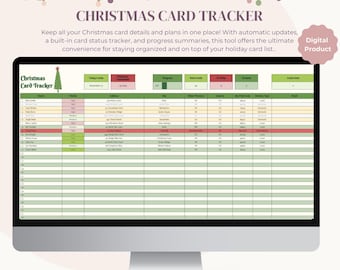Christmas Card Tracker Google Sheets Template | Holiday Card List, Address Book & Mailing Deadlines