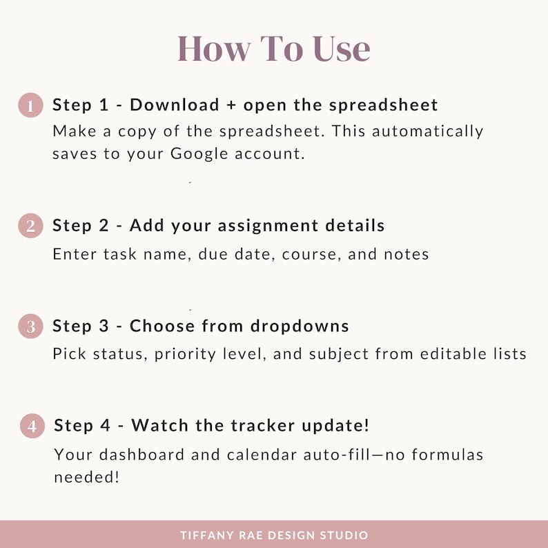 Google Sheets Assignment Tracker: Student Planner Template (digital ...