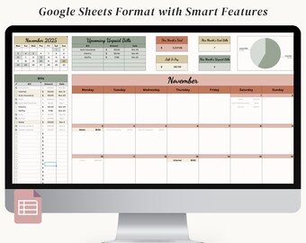 Google Sheets Bill Calendar, Organize Bills, Due Dates & Monthly Budget