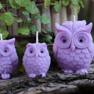 Owl set made of soy wax, handmade