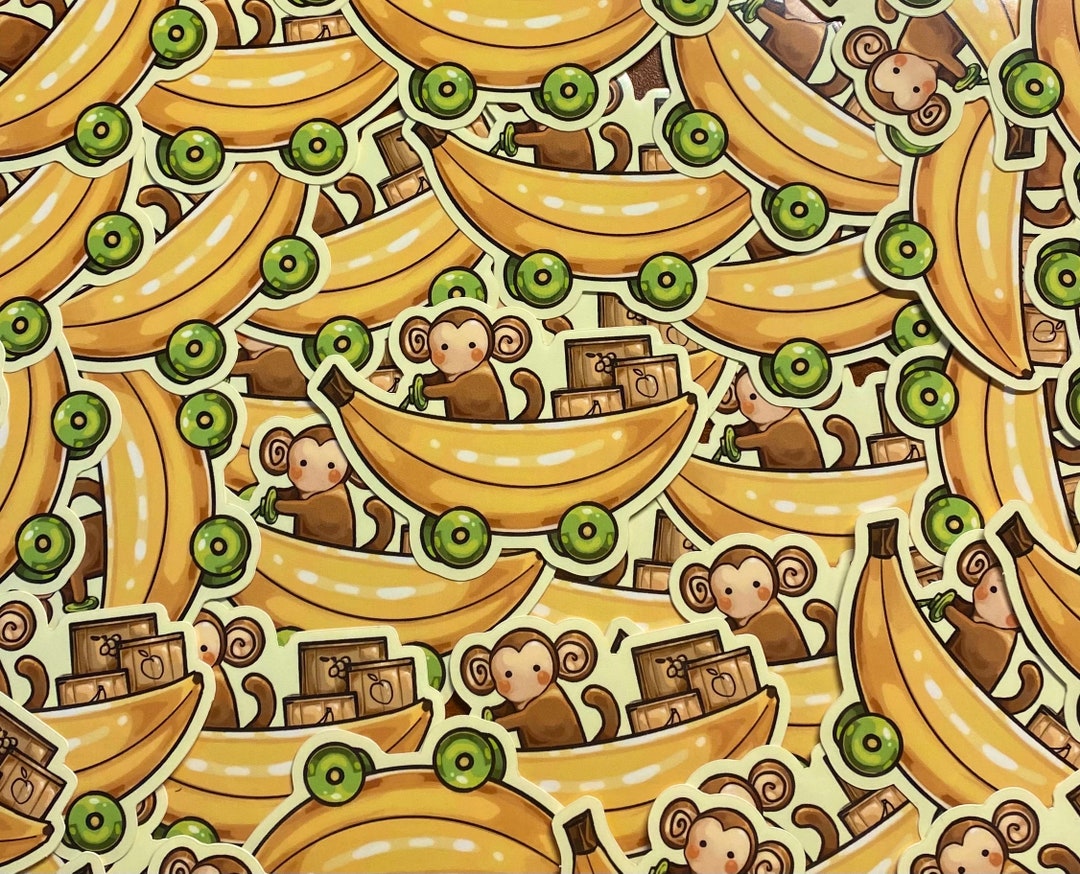 Banana Car Monkey Sticker / Vinyl Sticker / Laptop Sticker / Primate