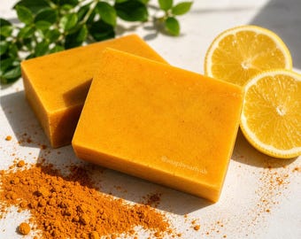 Handgemachte Kurkuma Seife | Aufhellende natürliche Gesichts & Körper Bar | Glow Skin Soap-unbeduftet