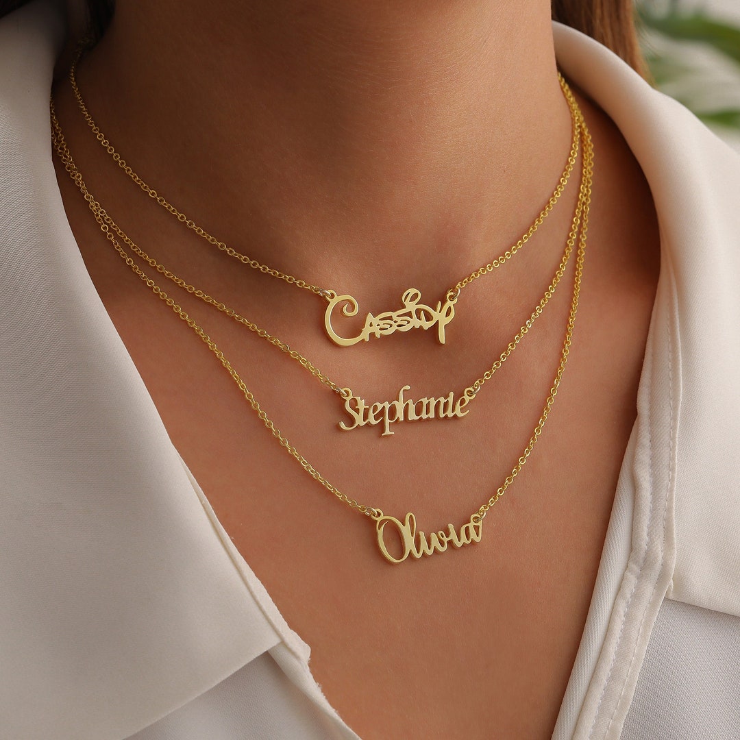 Name necklace thick Clearance