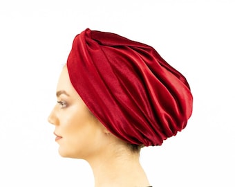 Handmade Turban Headwrap For Women, Crossover Headband, Chemo Scarf, Gift for Her, Alopecia Head Scarf, Pre-tied Headwrap, Velvet Multicolor