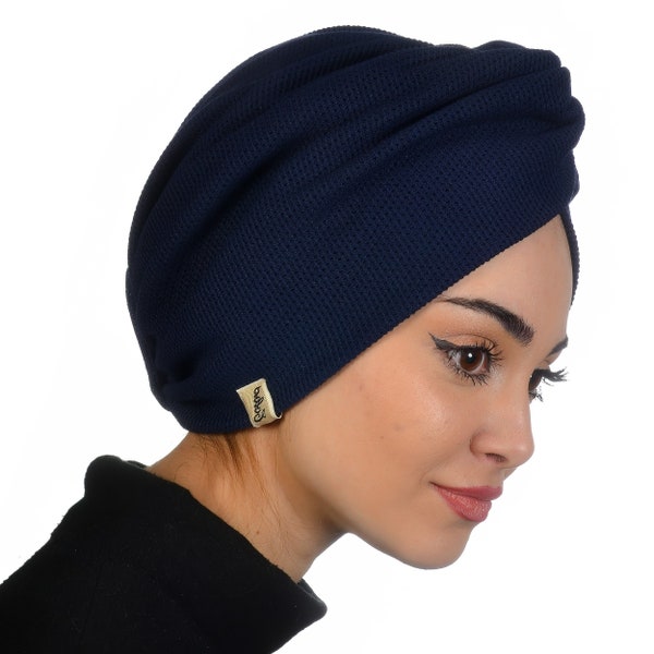 Lightweight pre-tied headwrap, Self-tied turban, Strechy pre-tied wrap, Minimalist twist turban, Alopecia cap, Easy-On Chemo Head Scarf Band