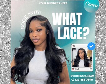 Bearbeitbare Canva Template, Haarvorlage, DIY Haarvorlage