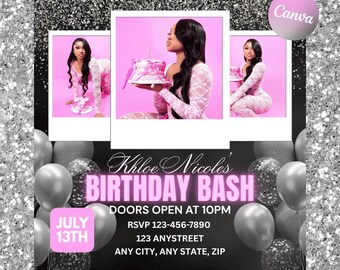 Baddie Birthday Bash Invite Flyer