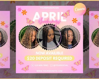 Pinker April-Buchungsflyer