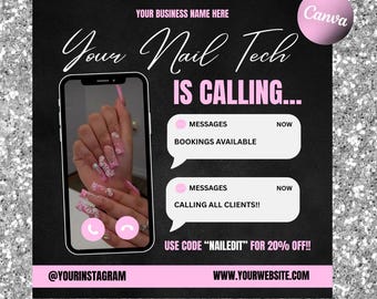 Your Nail Tech Is Calling Flyer Vorlage