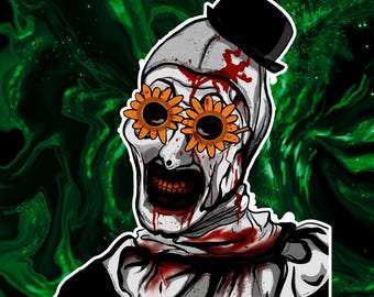 KLISTERMÄRKE - Konst Clownen, Skräck, Halloween, Skräck