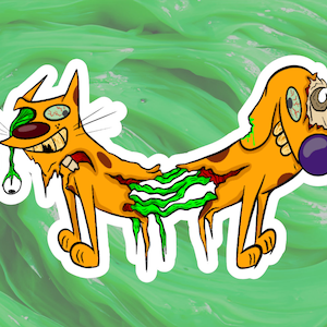 CatDog Zombie Sticker, Nickelodeon, Cartoons
