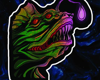 STICKER- Anglerfish Monster, thalassophobia, ocean horror