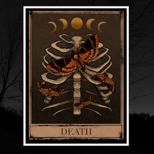 Autocollant de carte de tarot de la mort, sorcellerie, métaphysique