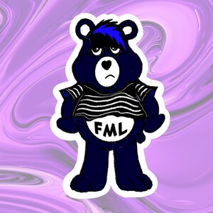 Emo Care Bear Sticker