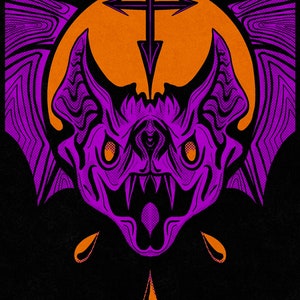 PRINT- Vampire Bat, Dracula, Horror Art