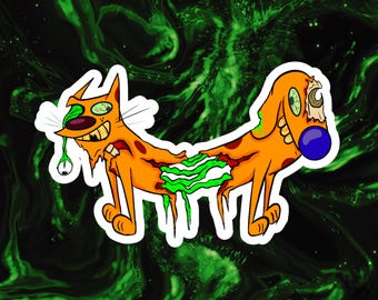 STICKER- CatDog Zombie, Nickelodeon, Cartoons, Halloween