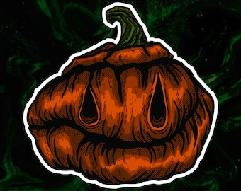 KLISTERMÄRKE - Rutnad pumpa, Jack-O-Lantern, Halloween, Höst