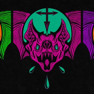 MINI PRINT- Vampire Bat Triptych