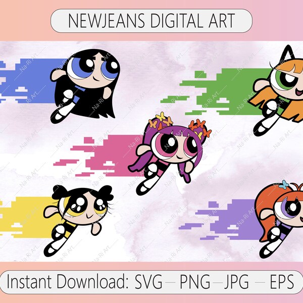 NewJeans Powerpuff Girls Album SVG PNG JPG Eps | Sticker Logo and Decal  | Vector Files For Cricut & Silhouette| Digital Download Art